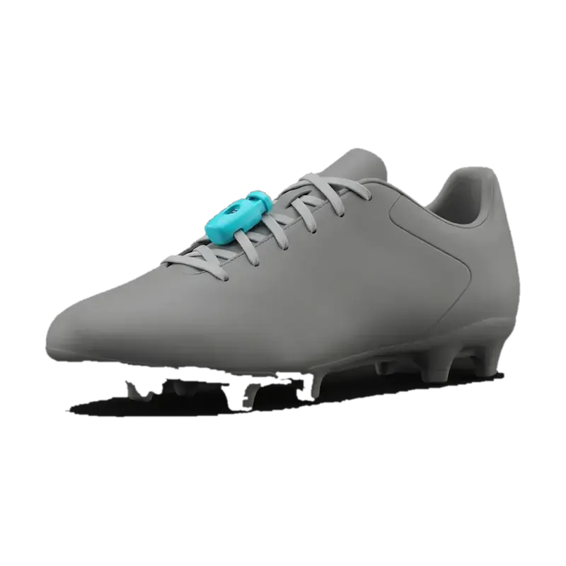 Cleat Lace Locks installed on soccer cleat