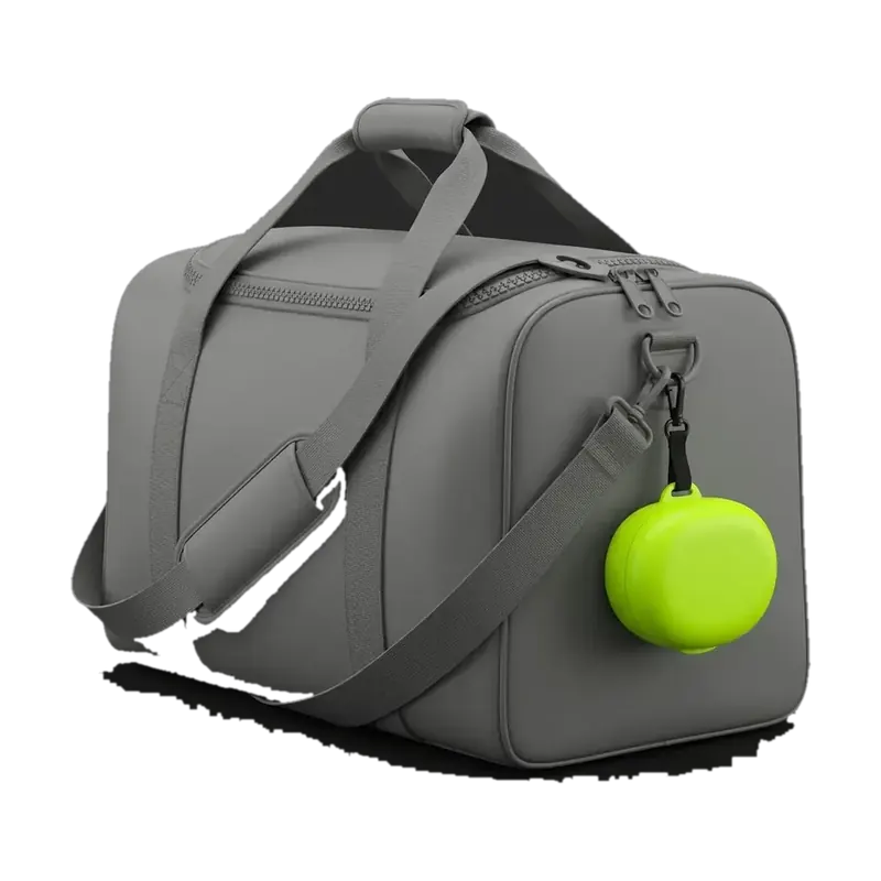 Mouthguard Case installed on hockey equipment bag