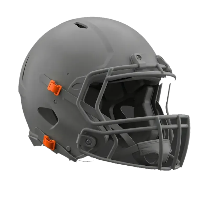 Helmet Strap Keepers installed on football helmet chin strap